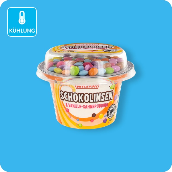Sahnepudding mit Süßigkeiten