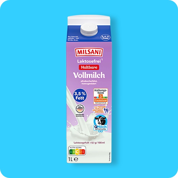Laktosefreie H-Milch⁴