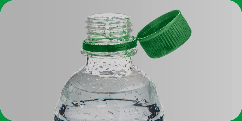 Flasche mit Tethered Cap.