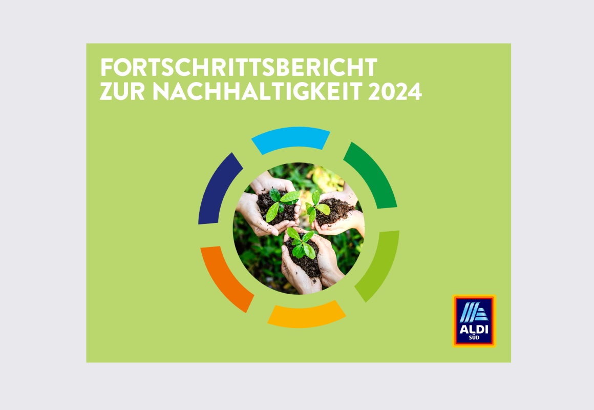 Cover des ALDI SÜD Fortschrittsberichts zur Nachhaltigkeit.