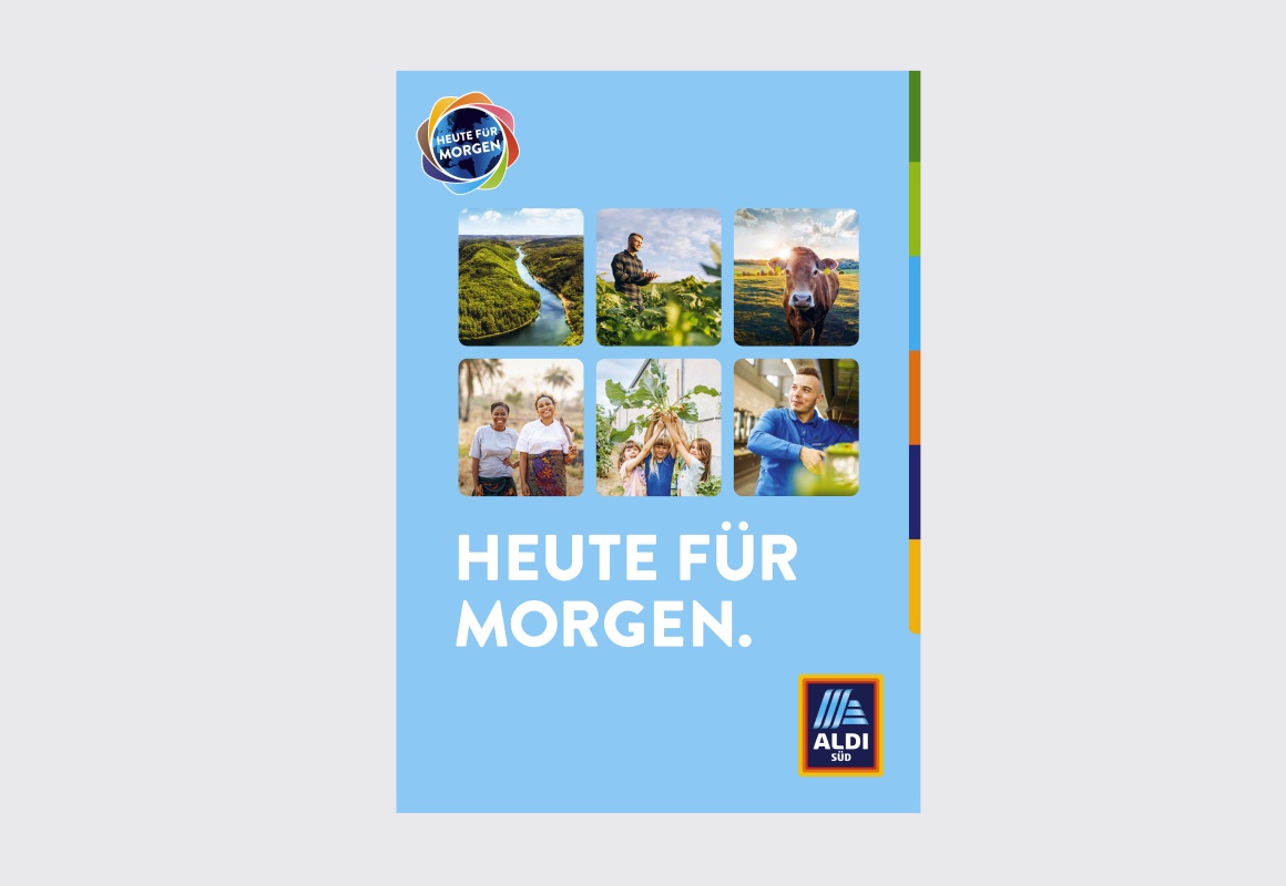 Cover der ALDI SÜD Nachhaltigkeitsbroschüre.