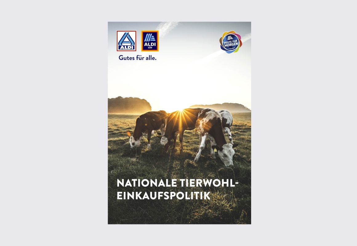 Cover der ALDI SÜD Tierwohl-Einkaufspolitik.