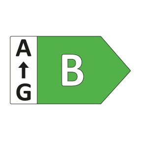 Piktogram, ki označuje energijski razred B.