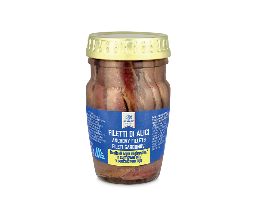 Filetti di alici in olio di semi di girasole 80 g