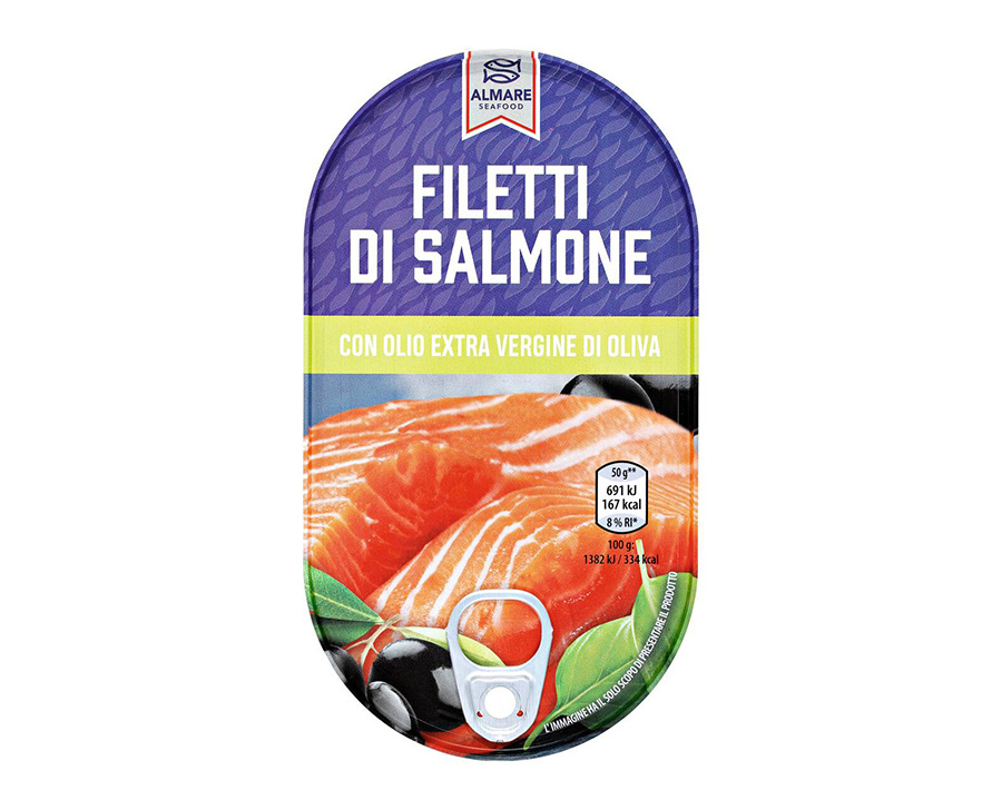 Filetti di salmone con olio extravergine di oliva 170 g