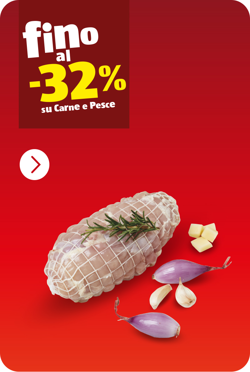 Fino al -32% su carne e pesce