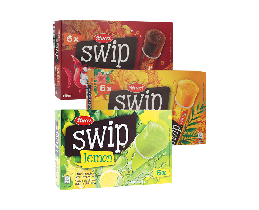 Ghiaccioli Swip Cola/Limone/Arancia Mucci