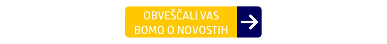 Gumb obveščali vas bomo o novostih na rumeni podlagi, modra poščica na desni