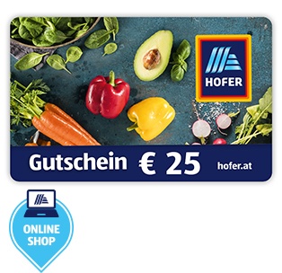 HOFER Warengutschein € 25 (per E-Mail zum Ausdrucken)