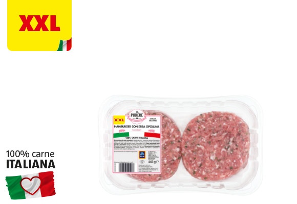 IL PODERE Hamburger di suino con erba cipollina XXL