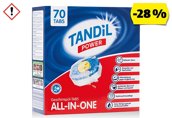 TANDIL Mosogatógép-tabletta, 70 darab/doboz