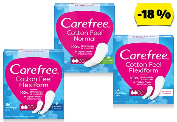 CAREFREE Tisztasági betét, 56 darab/doboz