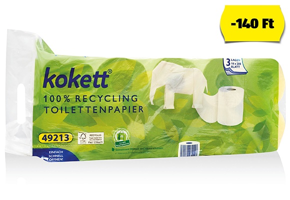 KOKETT Toalettpapír, 10 x 200 lap/csomag