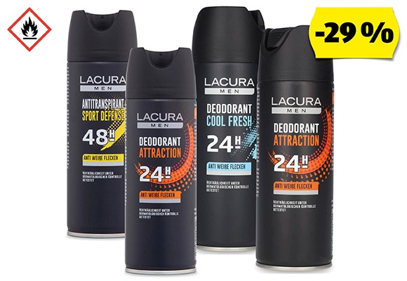 LACURA Férfi deospray, 200 ml/flakon