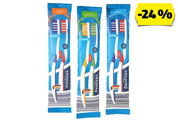 DENTITEX Fogkefe, 2 darab/csomag