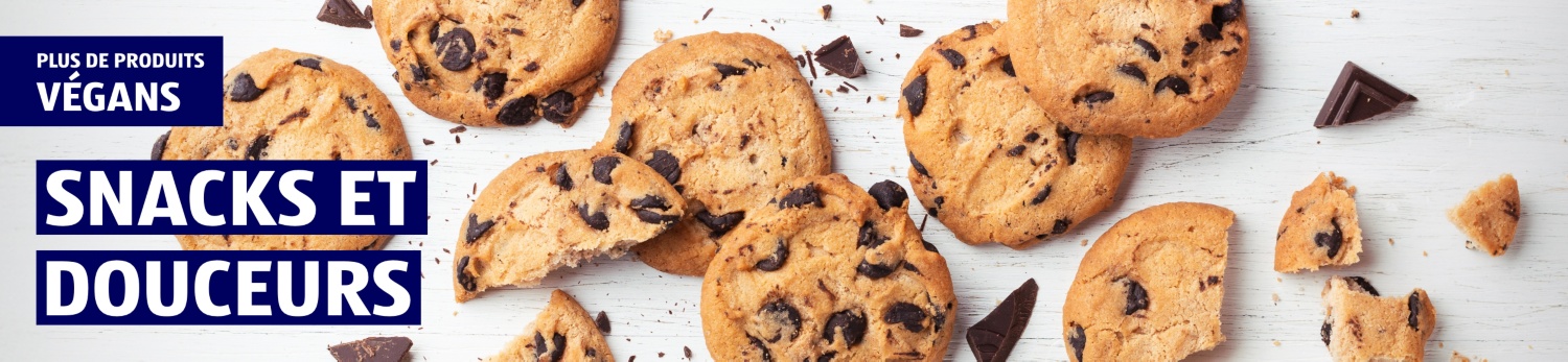 Produits sucrés et snacks végétaliens