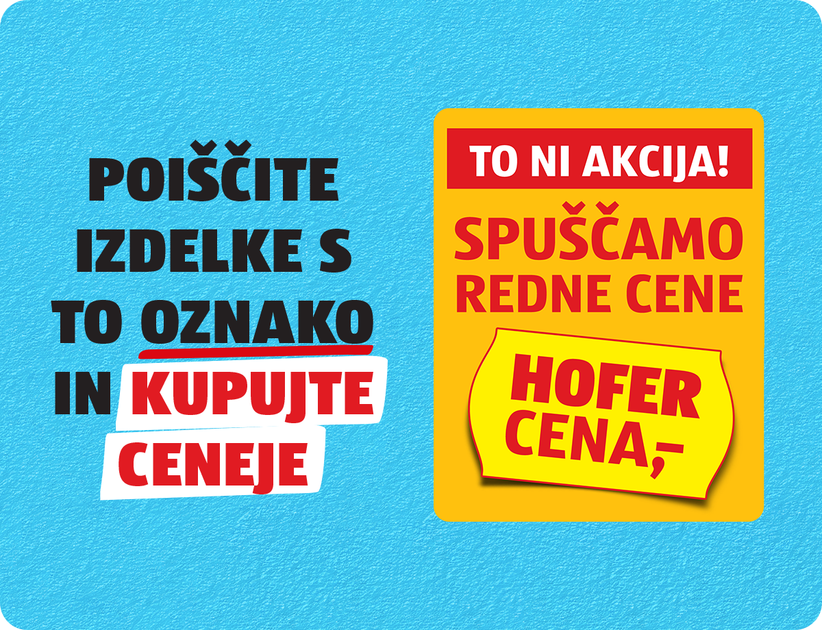 napis spuščamo redne cene na oranžni podlagi 