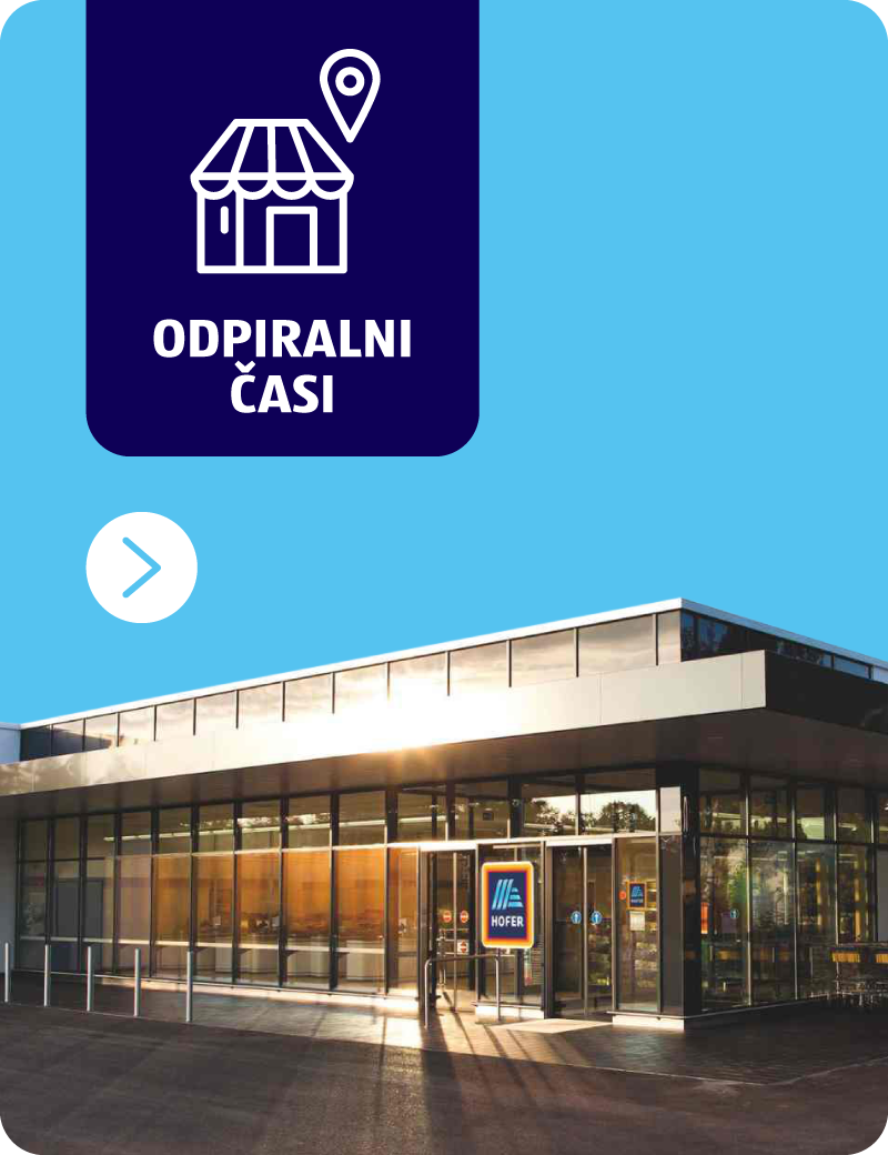 Hofer trgovina na modrem ozadju