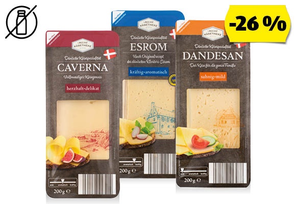 MEINE KÄSETHEKE Dán szeletelt sajt, 200 g/csomag