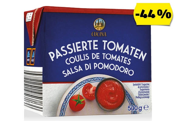 CUCINA Passzírozott paradicsom, 500 g/doboz
