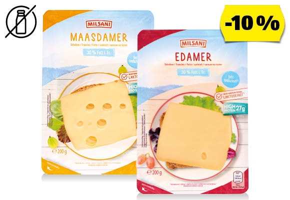 MILSANI Szeletelt sajt, 200 g/csomag