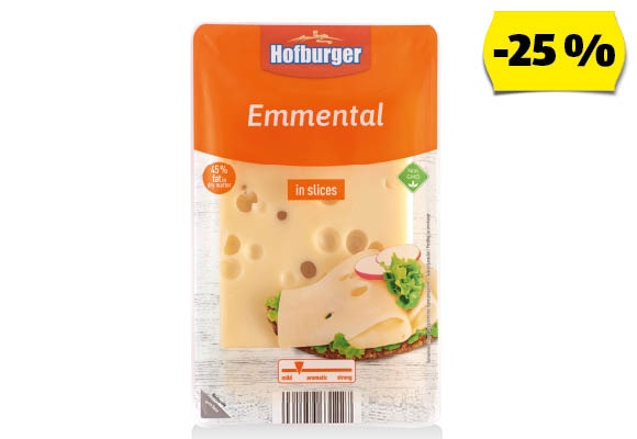 HOFBURGER Ementáli sajt, 250 g/csomag