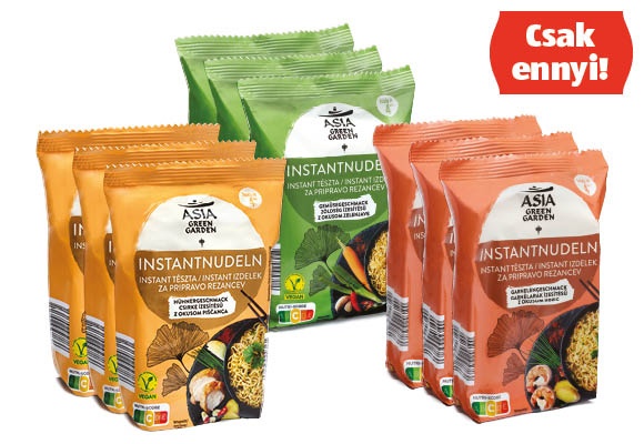 ASIA GREEN GARDEN Ázsiai instant tésztaétel, 3 x 85 g/csomag