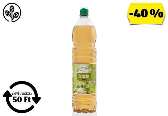 RIO D ́ORO Bodzavirágszörp, 1,5 l/palack