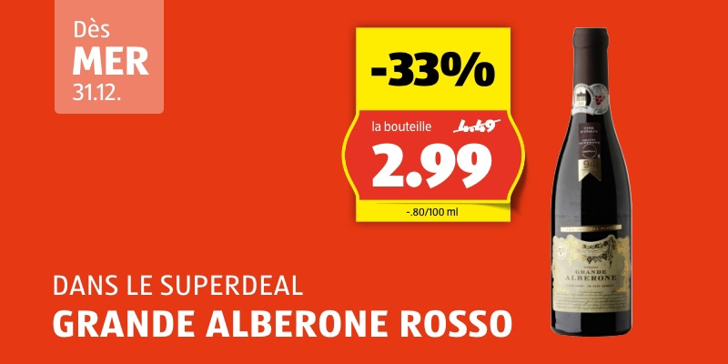 SuperDeal dès mercredi, 31.12.