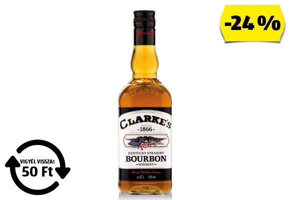 CLARKE’S Bourbon whiskey, 0,7 l/üveg