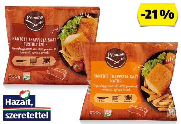 PRIMANA Rántott trappista sajt, 500 g/csomag