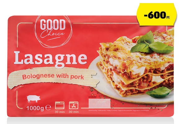 GOOD CHOICE Lasagne, 1 kg/csomag