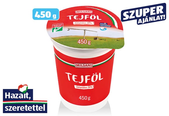 MILSANI Tejföl, 450 g/pohár