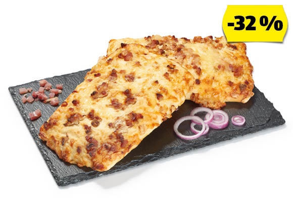 AZON MELEGÉBEN Baconös-hagymás kenyérlángos, 125 g/darab