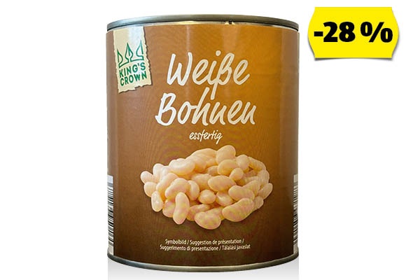 KING’S CROWN Fehérbab, 800 g (530 g)/doboz