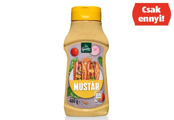 LE GUSTO Mustár, 480 g/flakon