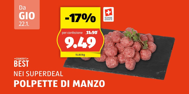 SuperDeal da giovedì 22.1.