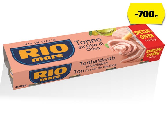RIO MARE Tonhal olívaolajban, 4 x 80 g (4 x 52 g)/csomag