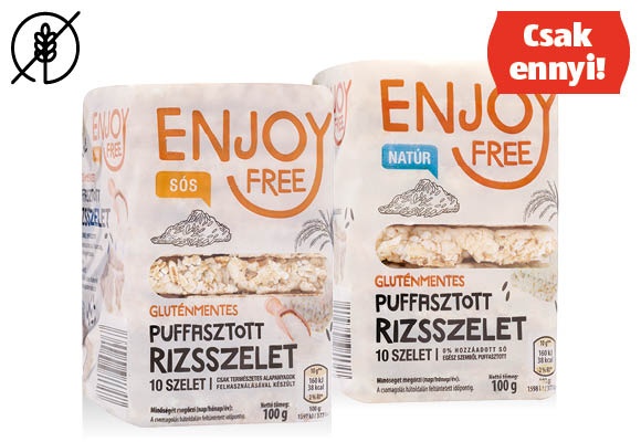ENJOY FREE Puffasztott rizsszelet, 100 g/csomag