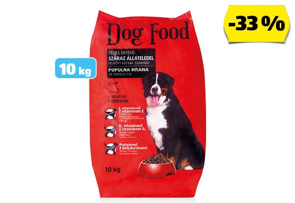 Száraz kutyaeledel, 10 kg/csomag