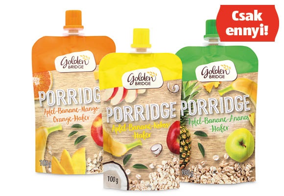 GOLDEN BRIDGE Zabkása gyümölcspürével, 100 g/tubus