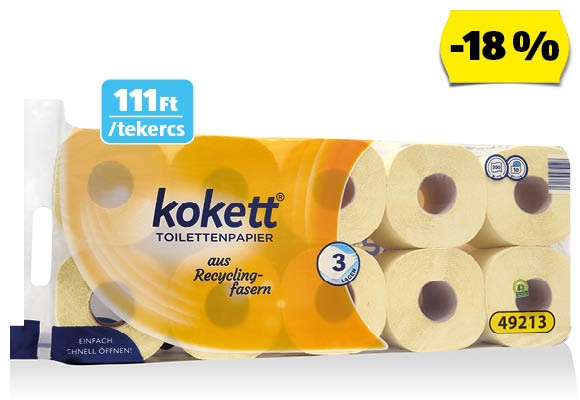 KOKETT Toalettpapír, 10 x 200 lap/csomag