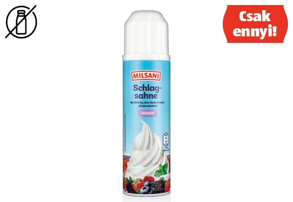 MILSANI Laktózmentes tejszínhab-spray, 250 g/flakon