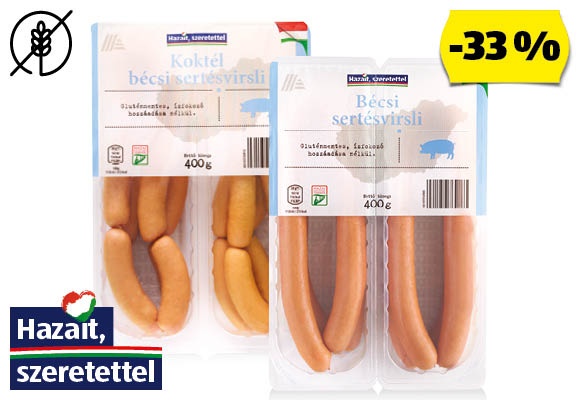 Bécsi virsli, 2 x 200 g/csomag