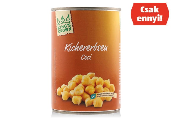 KING’S CROWN Csicseriborsó, 400 g (265 g)/doboz