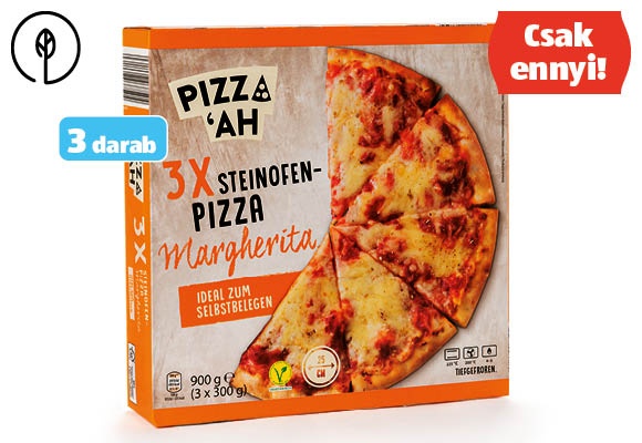 PIZZ‘AH Kövön sütött pizza, 3 x 300 g/doboz