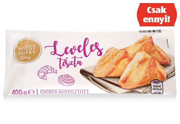 FINEST BAKERY Leveles tészta, 400 g/csomag