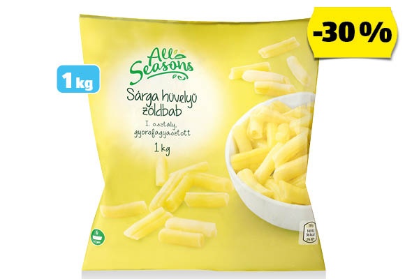 ALL SEASONS Vágott, sárga hüvelyű zöldbab, 1 kg/csomag