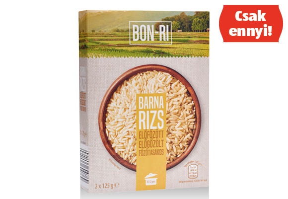 BON-RI Barna rizs főzőtasakban, 2 x 125 g/doboz