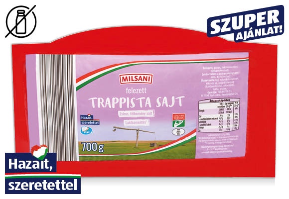 MILSANI Laktózmentes trappista sajt, 700 g/darab